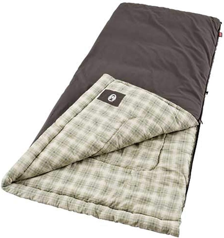 Coleman Heritage Big & Tall 10°F Flannel Sleeping Bag, XL Sleeping Bag Fits Adults up to 6ft 7in Tall, Machine Washable, Great for Camping, Hunting, Guests, & More - Image 6