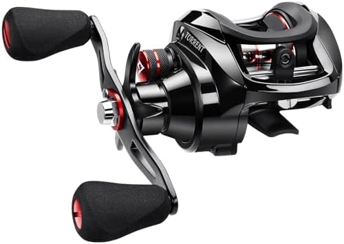 Piscifun Torrent Baitcaster Fishing Reel, 18LB Carbon Fiber Drag Baitcasting Reel, Magnetic Braking System Casting Reel, Available in 7.1:1 and 5.3:1