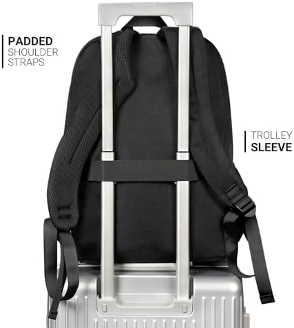 ZORFIN 26L Black Backpack for School, College, and Travel: Water Resistant Bookbag with 8 Compartments - Image 5
