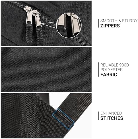 ZORFIN 26L Black Backpack for School, College, and Travel: Water Resistant Bookbag with 8 Compartments - Image 6